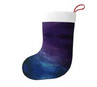 TTIGLHOH Chaussettes de Noël interstellaires avec revers en peluche Motif univers avec étoiles et galaxie
