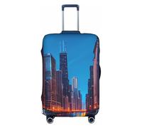 TTIGLHOH Chicago Night Printing Protection contre les rayures pour les voyages Sans housse de valise empêche les bagages de se mélanger, blanc, M