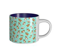 TTIGLHOH Corgi - Tasse en céramique de grande capacité avec motif chien mignon - Convient pour les cafés - Construction robuste - Fond antidérapant