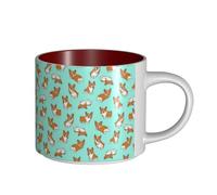 TTIGLHOH Corgi - Tasse en céramique de grande capacité avec motif chien mignon - Convient pour les cafés - Construction robuste - Fond antidérapant