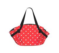 TTIGLHOH Couverture de plage ronde à pois rouges et blancs - Se replie dans un sac fourre-tout - Tapis résistant aux déchirures - 94 cm - Pour camping et festival