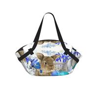 TTIGLHOH Couverture de plage ronde avec imprimé d'œufs de Pâques mignons et lapins - Se replie dans un sac fourre-tout - Résistant aux déchirures - 94 cm - Tapis de camping et festival