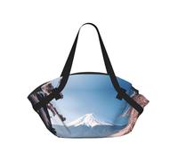 TTIGLHOH Couverture de plage ronde imprimée paysage du Japon Mount Fuji - Se replie dans un sac fourre-tout - Résistant aux déchirures - 94 cm - Tapis de camping et festival
