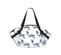 TTIGLHOH Couverture de plage ronde imprimée pigeon, se replie dans un sac fourre-tout, tapis indéchirable de 94 cm, pour camping, festival