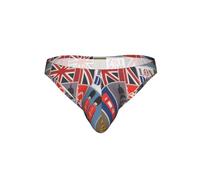 TTIGLHOH Culotte de bikini sexy imprimée des symboles de l'Angleterre pour homme, culotte souple et bombée, taille basse, cadeau pour homme, Noir , 3XL