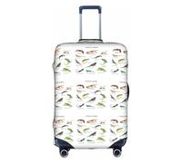 TTIGLHOH Différents types d'impression de lézard prêts à l'emploi Protection contre les rayures exclus la housse de valise empêche les bagages de se mélanger, blanc, S