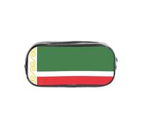 TTIGLHOH Drapeau de la République Tchétchène Imprimée Transparente Trousse à Stylo Imperméable Organisateur Cosmétique Sac Portable pour Outils d'Art