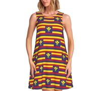 TTIGLHOH Drapeau du Royaume d'Hawaï - Robe décontractée sans manches - Longueur genou - Avec poches - Pour femme, Noir , 3XL