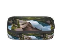 TTIGLHOH Glacier National Park Trousse à crayons de grande capacité élégante pour bureau, université, école, Noir , Taille unique, Organiseur de sac