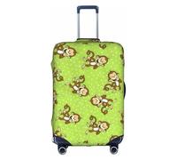 TTIGLHOH Green Clever Monkey Printing Protection de voyage anti-rayures Ne contient pas de housse de valise pour éviter que les bagages ne se mélangent, blanc, S