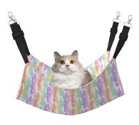 TTIGLHOH Hamac pour animal domestique motif licornes sur rayures colorées pour chats, furets, cochons d'Inde, hamster, chaton
