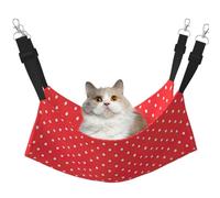 TTIGLHOH Hamac souple pour animal domestique, chat, furet, cochon d'Inde, hamster, chaton, rouge et blanc à pois