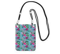TTIGLHOH Hello Hawaï Petit sac à bandoulière pour téléphone portable avec bandoulière pour passeport smartphone portefeuille, Noir , Taille unique