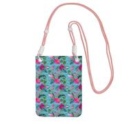TTIGLHOH Hello Hawaï Petit sac à bandoulière pour téléphone portable avec bandoulière pour passeport smartphone portefeuille, rose, Taille unique