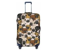 TTIGLHOH Imagen De Pug Printing Protection contre les rayures pour voyage Ne contient pas de housse de valise pour éviter que les bagages ne se mélangent, blanc, L