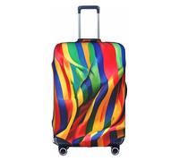 TTIGLHOH Impression à rayures couleur arc-en-ciel - Protection contre les rayures - Ne contient pas de housse de valise - Empêche les bagages de se mélanger, blanc, S