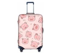 TTIGLHOH Impression cochon rose - Protection contre les rayures - Ne contient pas de housse de valise - Empêche les bagages de se mélanger, blanc, S
