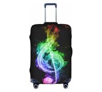 TTIGLHOH Impression de notes de musique colorées - Protection contre les rayures - Ne contient pas de housse de valise - Empêche les bagages de se mélanger, blanc, S