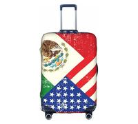 TTIGLHOH Impression drapeau mexicain américain - Protection contre les rayures - Ne contient pas de housse de valise - Empêche les bagages de se mélanger, blanc, S