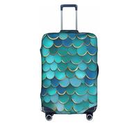 TTIGLHOH Impression écailles de sirène - Protection contre les rayures - Ne contient pas de housse de valise - Empêche les bagages de se mélanger, blanc, M