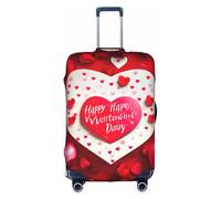 TTIGLHOH Impression « Happy Valentine's Day » - Protection contre les rayures - Ne contient pas de housse de valise - Empêche les bagages de se mélanger, blanc, L