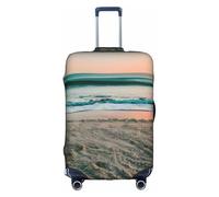 TTIGLHOH Impression sur le thème du coucher de soleil sur la plage, protection contre les rayures, exclut la housse de valise qui empêche les bagages de se mélanger, blanc, S