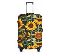 TTIGLHOH Impression tournesol sauvage - Protection contre les rayures - Ne contient pas de housse de valise - Empêche les bagages de se mélanger, blanc, L