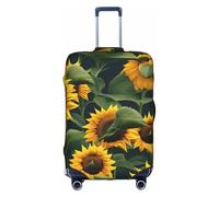 TTIGLHOH Impression tournesol sur le thème des plantes, protection contre les rayures, exclut la housse de valise qui empêche les bagages de se mélanger, blanc, L