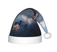 TTIGLHOH Japon Mount Fuji Paysage Chapeau de Père Noël Noël Velours Confort Épais Fourrure Vacances