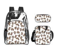 TTIGLHOH Kiwi Birds Lot de 3 sacs transparents imprimés pour enfants, sac à dos transparent avec sac à déjeuner isotherme inclus
