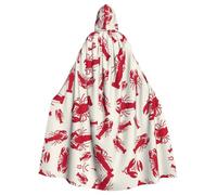 TTIGLHOH Longue cape de homard rouge avec capuche, robe gothique pour adulte, pour bal masqué, costume médiéval