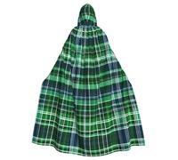 TTIGLHOH Longue cape écossaise bleue et verte avec capuche, robe gothique pour adulte, pour bal masqué, costume médiéval