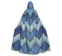 TTIGLHOH Longue cape en denim bleu dégradé avec capuche, robe gothique pour adulte, pour bal masqué, costume médiéval Larp