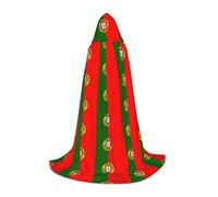 TTIGLHOH Longue cape pour adolescents - Drapeau portugais - Équipement de cosplay, bal masqué, vampire, sorcière, Halloween