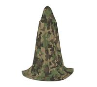 TTIGLHOH Longue cape verte camouflage pour adolescents, équipement de cosplay, bal masqué, vampire, sorcière, fête d'Halloween