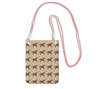 TTIGLHOH Lovely Sweet Red Cherry 1 Impression Voyage Petit sac à bandoulière Sac à main pour téléphone portable Avec bandoulière pour passeport Smartphone Portefeuille, rose, Taille unique
