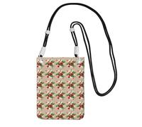 TTIGLHOH Lovely Sweet Red Cherry 1 Impression Voyage Petit sac à bandoulière Sac à main pour téléphone portable Avec bandoulière pour passeport Smartphone Portefeuille, Noir , Taille unique