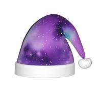 TTIGLHOH Magic Galaxy Sky Bonnet de Père Noël en velours épais pour enfants Violet