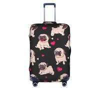 TTIGLHOH Motif carlin mignon - Protection contre les rayures - Ne contient pas de housse de valise - Empêche les bagages de se mélanger, blanc, S