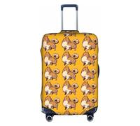 TTIGLHOH Motif chien de Poméranie de dessin animé - Protection contre les rayures - Ne contient pas de housse de valise - Empêche les bagages de se mélanger, blanc, L