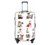 TTIGLHOH Motif chihuahua carlin - Protection contre les rayures - Ne contient pas de housse de valise - Empêche les bagages de se mélanger, blanc, M