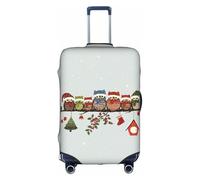 TTIGLHOH Motif chouettes de Noël sur une branche - Protection contre les rayures - Ne contient pas de housse de valise - Empêche les bagages de se mélanger, blanc, M