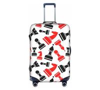 TTIGLHOH Motif d'échecs - Protection contre les rayures - Ne contient pas de housse de valise - Empêche les bagages de se mélanger, blanc, L