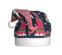 TTIGLHOH Motif éléphant bohème imprimé automne hiver épais costume casquettes peluche unique élégant adulte femme chapeau de Père Noël cérémonie de vacances