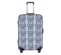 TTIGLHOH Motif hippopotame de dessin animé - Protection contre les rayures - Ne contient pas de housse de valise - Empêche les bagages de se mélanger, blanc, XL