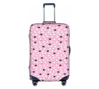 TTIGLHOH Motif mouton blanc sur fond rose - Protection contre les rayures - Ne contient pas de housse de valise - Empêche les bagages de se mélanger, blanc, M
