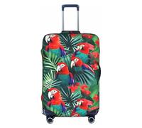 TTIGLHOH Motif perroquet tropical - Protection contre les rayures - Ne contient pas de housse de valise - Empêche les bagages de se mélanger, blanc, S