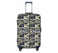 TTIGLHOH Motif poisson - Protection contre les rayures - Ne contient pas de housse de valise - Empêche les bagages de se mélanger, blanc, M