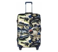 TTIGLHOH Motif poisson - Protection contre les rayures - Ne contient pas de housse de valise - Empêche les bagages de se mélanger, blanc, L