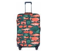 TTIGLHOH Motif saumon - Protection contre les rayures - Ne contient pas de housse de valise - Empêche les bagages de se mélanger, blanc, L